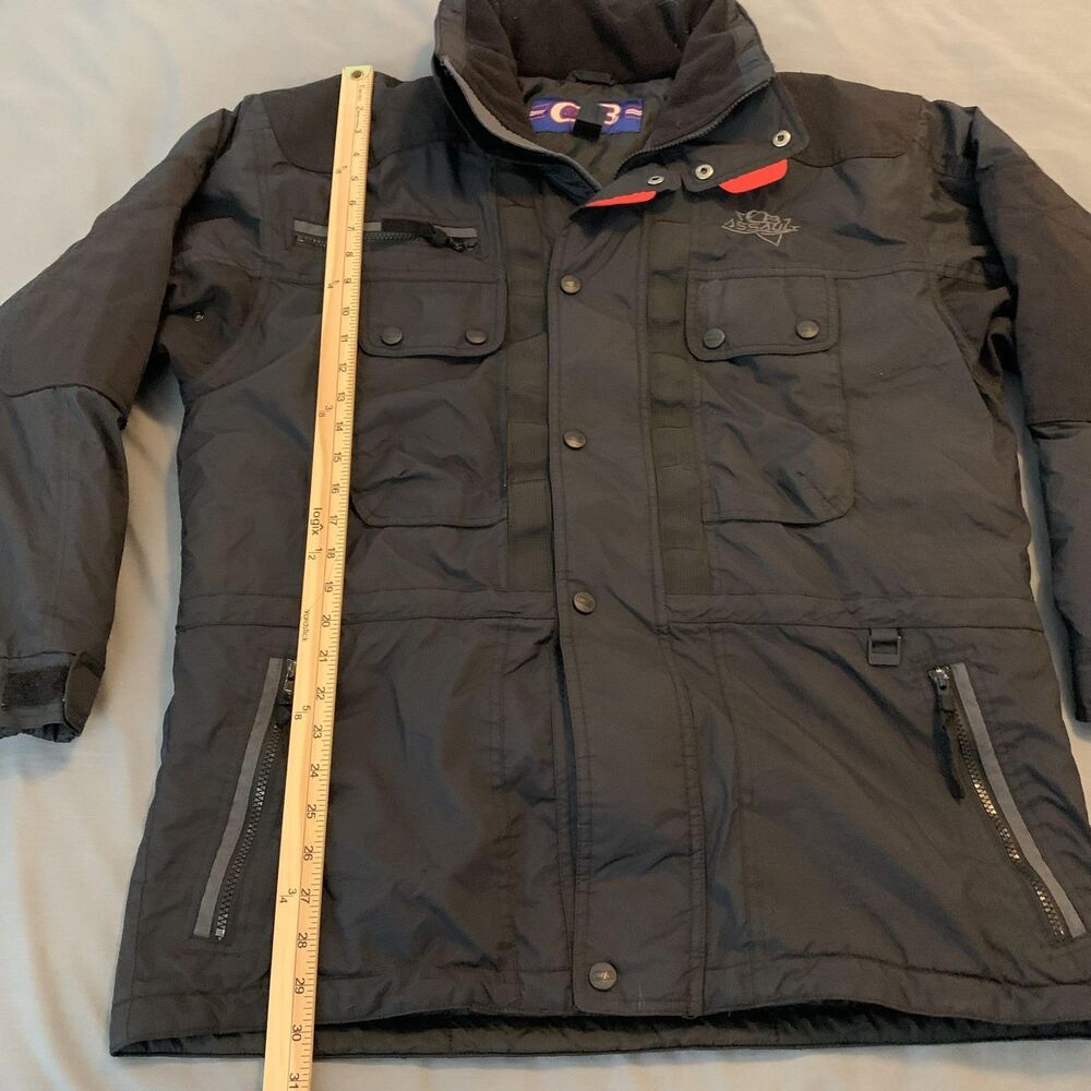 Vintage‎ CB Sports Assault Jacket Mens Medium Black Insulated Parka 80s 90s - Picture 5 of 7